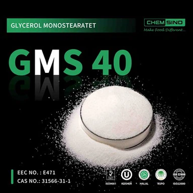 E471 CAS شماره31566-31-1 پودر گلیسرول مونوستئارات GMS 40